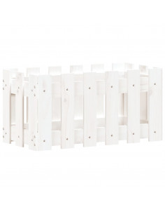 Fioriera Giardino a Recinzione Bianco 60x30x30 cm Massello Pino 2