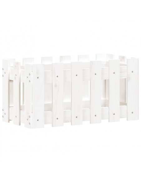 Fioriera Giardino a Recinzione Bianco 60x30x30 cm Massello Pino