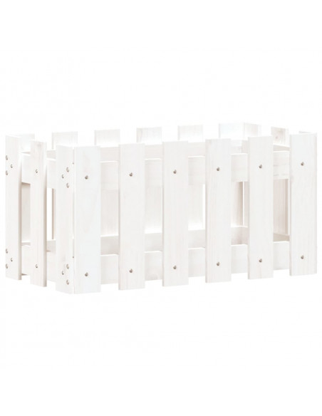 Fioriera Giardino a Recinzione Bianco 60x30x30 cm Massello Pino