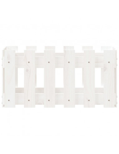 Fioriera Giardino a Recinzione Bianco 60x30x30 cm Massello Pino