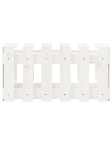 Fioriera Giardino a Recinzione Bianco 60x30x30 cm Massello Pino