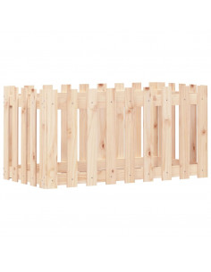 Fioriera da Giardino a Recinzione 100x50x50 cm in Massello Pino 2
