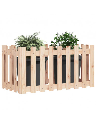 Fioriera da Giardino a Recinzione 100x50x50 cm in Massello Pino