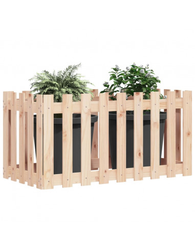 Fioriera Rialzata da Giardino a Recinzione 100x50x50 cm in Pino