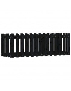 Fioriera Giardino a Recinzione Nera 150x50x50cm Massello Pino 2