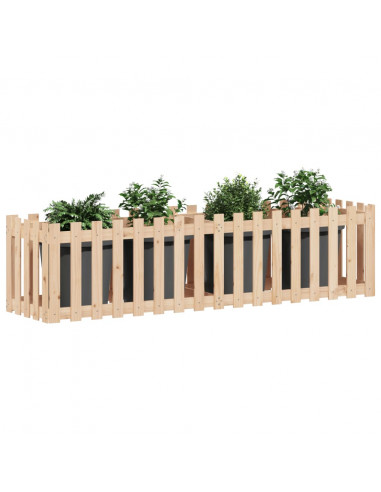Fioriera da Giardino a Recinzione 200x50x50cm Massello Pino