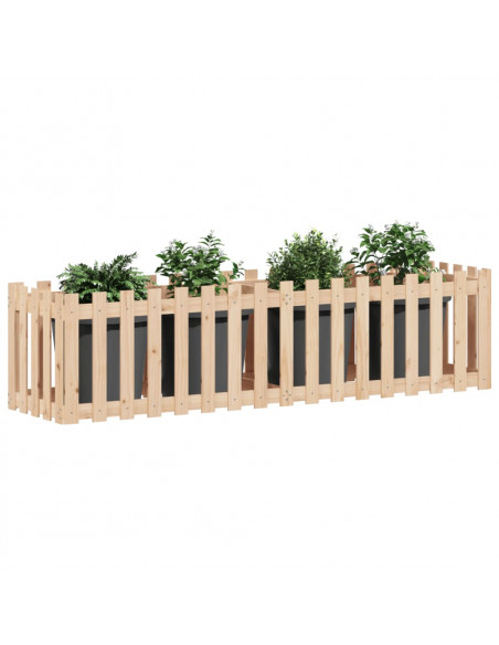 Fioriera da Giardino a Recinzione 200x50x50cm Massello Pino