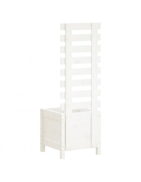 Fioriera Giardino con Rastrelliera Bianca 39x39,5x114cm Pino
