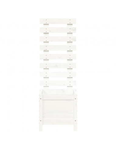 Fioriera Giardino con Rastrelliera Bianca 39x39,5x114cm Pino