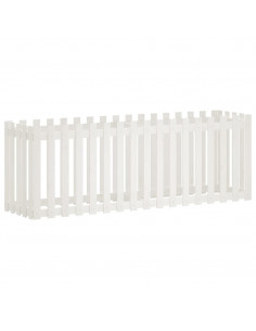Fioriera Giardino a Recinzione Bianca 200x50x70cm Massello Pino 2
