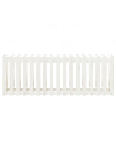 Fioriera Giardino a Recinzione Bianca 200x50x70cm Massello Pino