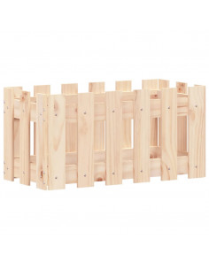 Fioriera Giardino Design a Recinzione 60x30x30 cm Massello Pino 2