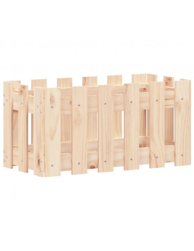 Fioriera Giardino Design a Recinzione 60x30x30 cm Massello Pino