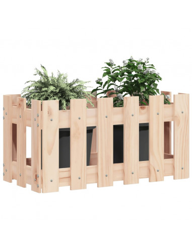 Fioriera Giardino Design a Recinzione 60x30x30 cm Massello Pino