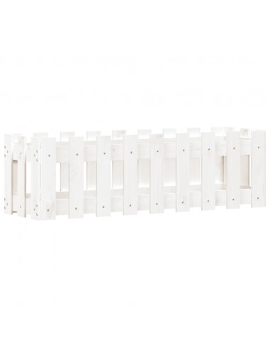 Fioriera Giardino a Recinzione Bianca 100x30x30cm Massello Pino