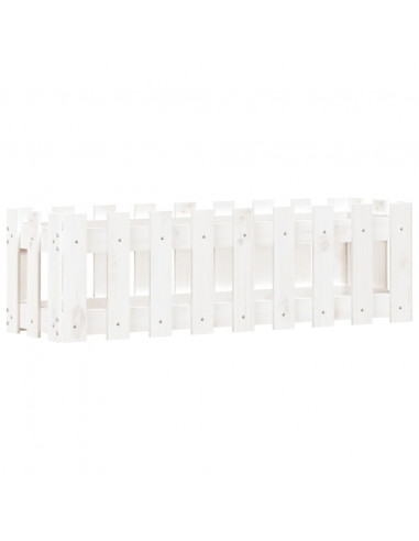 Fioriera Giardino a Recinzione Bianca 100x30x30cm Massello Pino