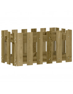 Fioriera Giardino a Recinzione 60x30x30 cm in Pino Impregnato 2