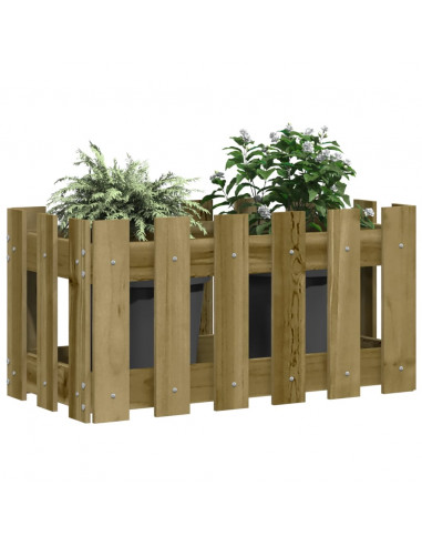Fioriera Giardino a Recinzione 60x30x30 cm in Pino Impregnato