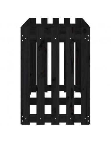 Fioriera Giardino a Recinzione Nera 150x50x70cm Massello Pino