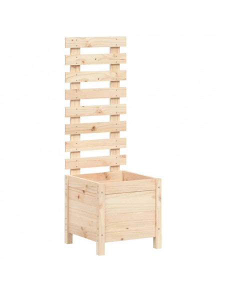 Fioriera Giardino con Rastrelliera 39x39,5x114cm Massello Pino