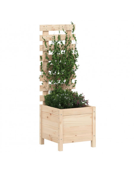Fioriera Giardino con Rastrelliera 39x39,5x114cm Massello Pino