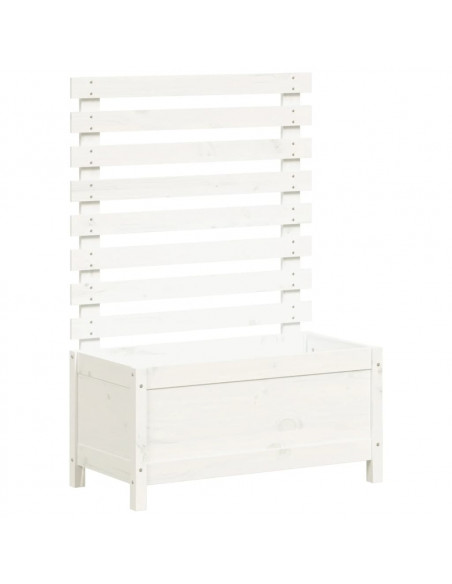 Fioriera Giardino con Rastrelliera Bianca 79x39,5x114cm Pino