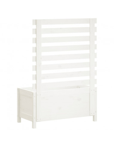 Fioriera Giardino con Rastrelliera Bianca 79x39,5x114cm Pino