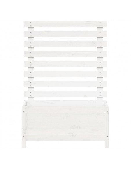 Fioriera Giardino con Rastrelliera Bianca 79x39,5x114cm Pino
