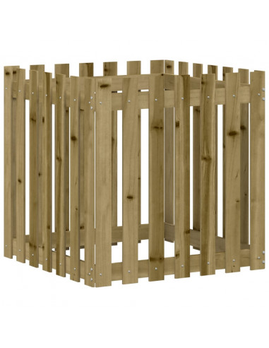Fioriera Giardino a Recinzione 70x70x70 cm in Pino Impregnato