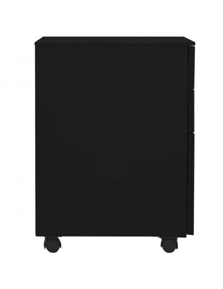 Schedario Mobile Nero 39x45x60 cm in Acciaio