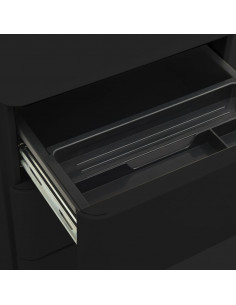 Schedario Mobile Nero 30x45x59 cm in Acciaio