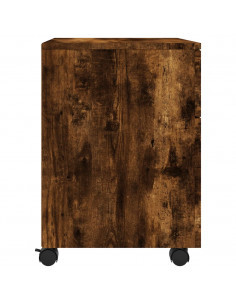 Schedario con Ruote Rovere Fumo 45x38x54 cm Legno Multistrato