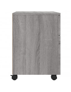 Schedario con Ruote Grigio Sonoma 45x38x54 cm Legno Multistrato