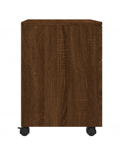Schedario con Ruote Marrone Rovere 45x38x54cm Legno Multistrato