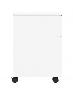 Schedario con Ruote Bianco 45x38x54 cm Legno Multistrato