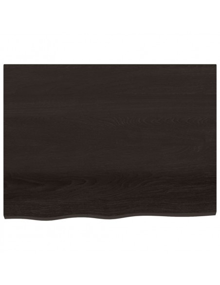 Piano Bagno Marrone Scuro 80x60x(2-4)cm Legno Massello Trattato