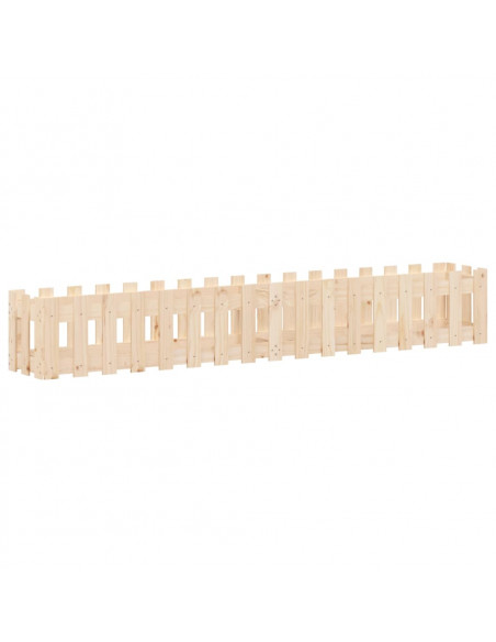 Fioriera Rialzata Giardino a Recinzione 200x30x30cm Legno Pino