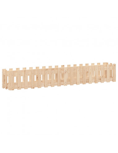 Fioriera Rialzata Giardino a Recinzione 200x30x30cm Legno Pino