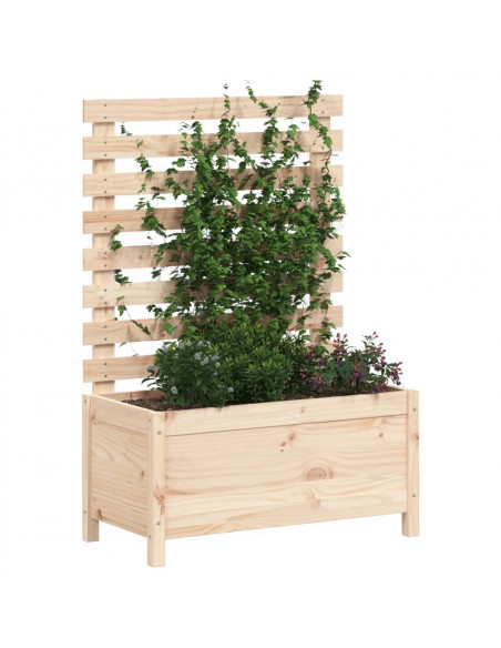 Fioriera Giardino con Rastrelliera 79x39,5x114cm Massello Pino