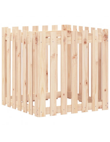 Fioriera Giardino Design a Recinzione 70x70x70 cm Massello Pino
