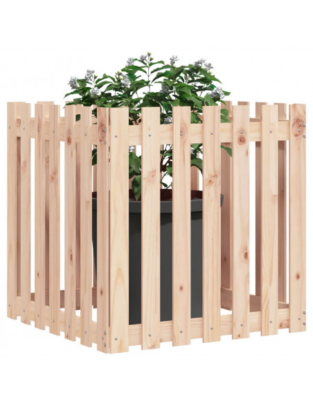 Fioriera Giardino Design a Recinzione 70x70x70 cm Massello Pino