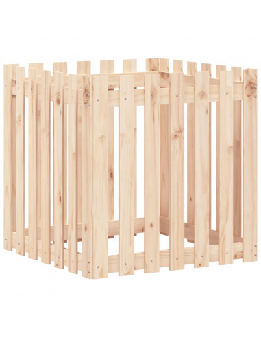 Fioriera Giardino Design a Recinzione 70x70x70 cm Massello Pino