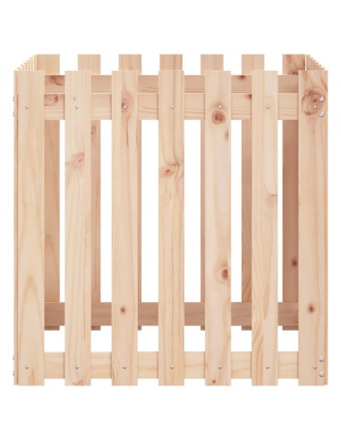 Fioriera Giardino Design a Recinzione 70x70x70 cm Massello Pino