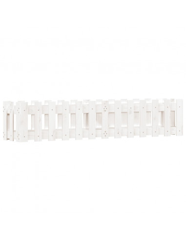 Fioriera Giardino a Recinzione Bianca 150x30x30cm Massello Pino