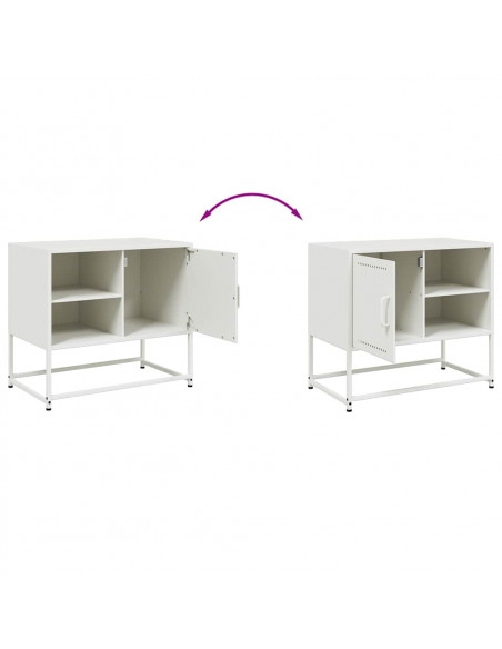 Mobile TV Bianco 68x39x60,5 cm in Acciaio