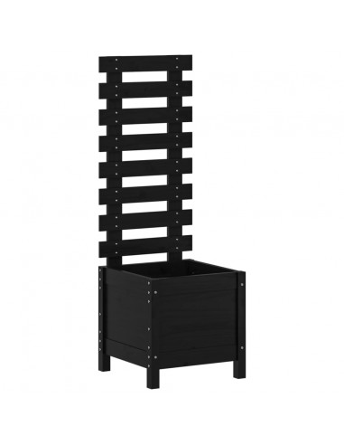 Fioriera Giardino con Rastrelliera Nera 39x39,5x114cm Pino