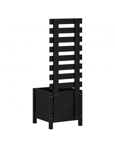 Fioriera Giardino con Rastrelliera Nera 39x39,5x114cm Pino