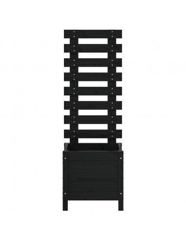 Fioriera Giardino con Rastrelliera Nera 39x39,5x114cm Pino