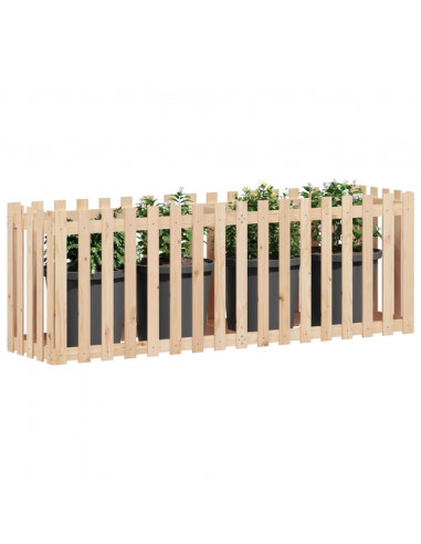 Fioriera da Giardino a Recinzione 200x50x70cm in Massello Pino