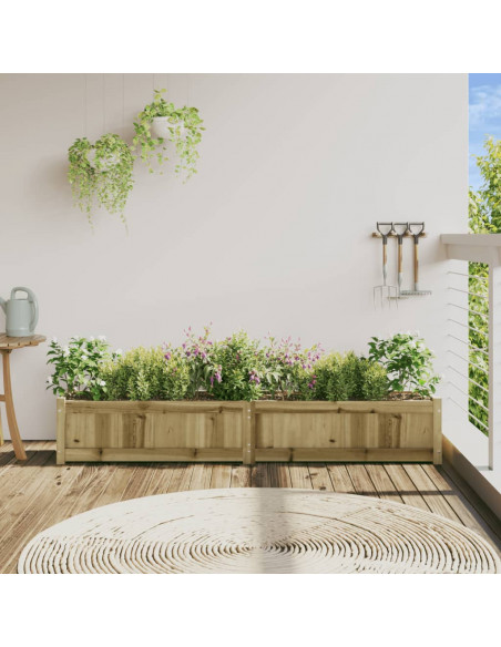 Fioriera da Giardino 180x31x31 cm in Legno di Pino Impregnato